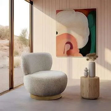 Meridian Furniture 556 Cream Calais Mid-Century Modern Accent Chair