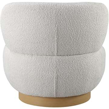 Mid-Century Modern Accent Chair in Cream Boucle Fabric