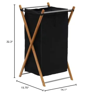 Stylish Bamboo X-Frame Laundry Hamper for Every Home