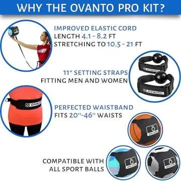 OVANTO Volleyball Training Equipment Aid – Solo Adjustable Volleyball Equipment in 4 Styles to Serve, Spike, Set and Pass Like a Pro - Gift for Beginners & Experts