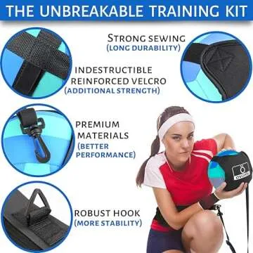 OVANTO Volleyball Training Equipment Aid – Solo Adjustable Volleyball Equipment in 4 Styles to Serve, Spike, Set and Pass Like a Pro - Gift for Beginners & Experts