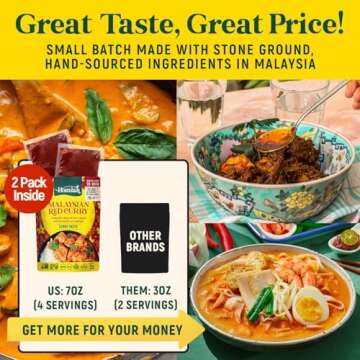 Homiah Curry Paste Sampler (Value 3 Pack x 7 Oz) Gluten Free Non-GMO Malaysian Curry Paste – Vegan...
