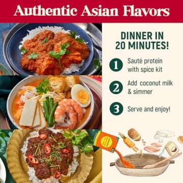 Homiah Curry Paste Sampler (Value 3 Pack x 7 Oz) Gluten Free Non-GMO Malaysian Curry Paste – Vegan Red Curry Laksa Rendang Paste Thai Essentials for Kitchen – Premium Thai Curry Paste for Asian Dishes