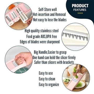 NACOLUS 5-in-1 Mandoline Slicer for Effortless Vegetable Prep