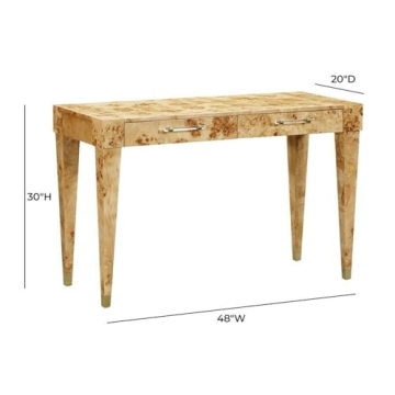 TOV Furniture Brandyss Natural Burl Work Desk - Modern Elegance