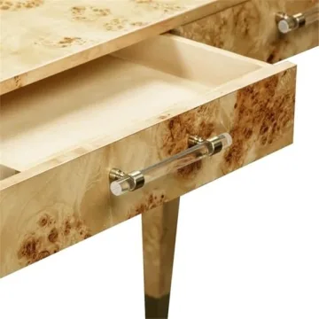 TOV Furniture Brandyss Natural Burl Work Desk - Modern Elegance