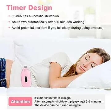 Heating Pads, Glyduny Period Cramp Massager Portable Cordless Heating Pad with 6 Heat Levels and 6 Massage Modes for Back Pain Relief Menstrual Heating Pad (Pink)