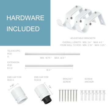 Byondeth Adjustable Curtain Rods 16 to 144 Inches