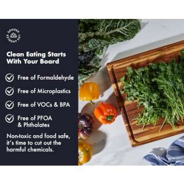 Sonder Los Angeles, XL Thick Teak Wood Cutting Board for Kitchen with Juice Groove, Sorting Compartments, Charcuterie Cheese Board 20x15x1.5 in (Gift Box Included)