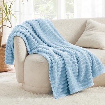 Bedsure Blue Fleece Blanket for Cozy Comfort