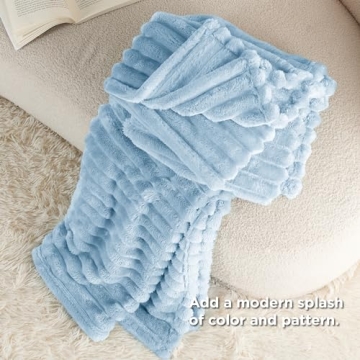 Bedsure Blue Fleece Blanket for Cozy Comfort