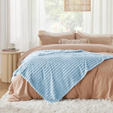 Bedsure Blue Fleece Blanket for Cozy Comfort
