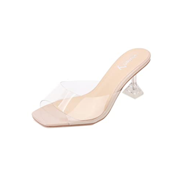 Vivianly Women's Clear Stiletto Heel Sandals - Elegant & Comfortable