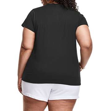 Champion womens Classic Tee, Script Logo T Shirt, Black-y08113, XX-Large US