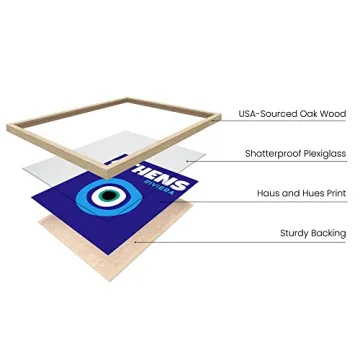 HAUS AND HUES Colorful Framed Wall Art Set of 6 Travel Prints