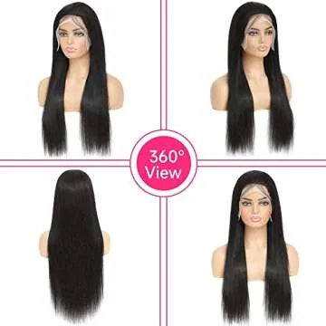 XUBULO 30 Inch Human Hair Lace Front Wig - 200 Density