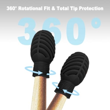 Drumstick Dampeners 10 Pack with Storage Case for Quiet Practice