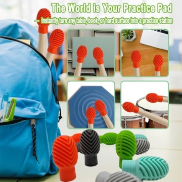 Drumstick Dampeners 10 Pack with Storage Case for Quiet Practice