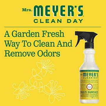 Mrs. Meyer's Kitchen Set, Dish Soap, Hand Soap, and Multi-Surface Cleaner, 3 CT (Honeysuckle)