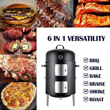 Affordable Realcook Vertical 17 Inch Steel Charcoal Smoker