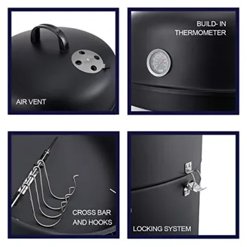 Affordable Realcook Vertical 17 Inch Steel Charcoal Smoker