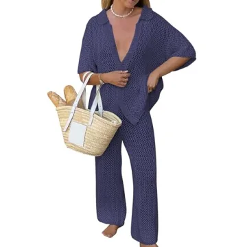 Famulily Beach Cover Up Beach Lounge Set Summer Cover Ups for Swimwear Women Set Crochet Cover Up Se...