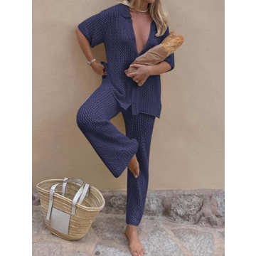 Stylish Famulily Beach Cover Up Set for Women in Navy
