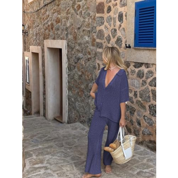 Stylish Famulily Beach Cover Up Set for Women in Navy