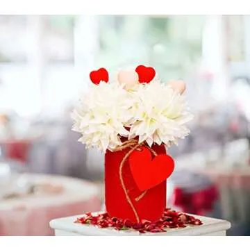 CNVOILA Valentines Table Decorations, Valentines Mason Jars Decors, Valentines Centerpiece for Table, Valentines Day Deor Indoor for Dinning Table, Bathroom Office – 3PC