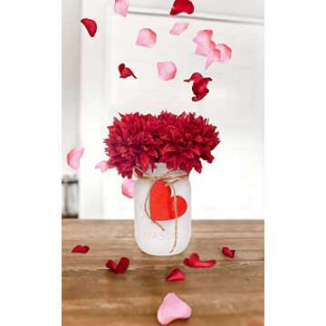CNVOILA Valentines Table Decorations, Valentines Mason Jars Decors, Valentines Centerpiece for Table, Valentines Day Deor Indoor for Dinning Table, Bathroom Office – 3PC