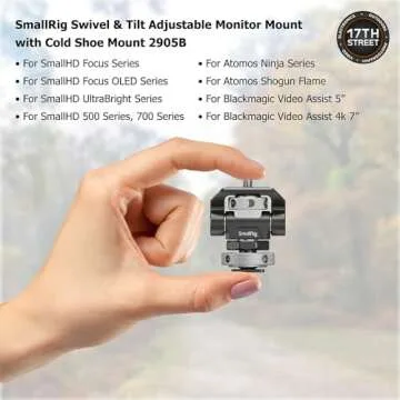 Atomos Ninja 5.2" 4K HDMI Recording Monitor with Atomos 5" Accessory Kit (Version II) for Select Shinobi and Ninja Monitors, Swivel and Tilt Adjustable Monitor Mount Bundle Set