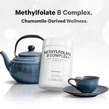 Codeage Methylfolate B Complex Supplements - 5 MTHF, Methylcobalamin 1000mcg Methylated Vitamin B12, Riboflavin, Betaine, Vitamins B6, Methylation Cycle MTHFR - 2 Months - 120 Capsules