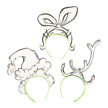 Fun Express Color Your Own Dr. Seuss The Grinch Headbands - 12 Pieces