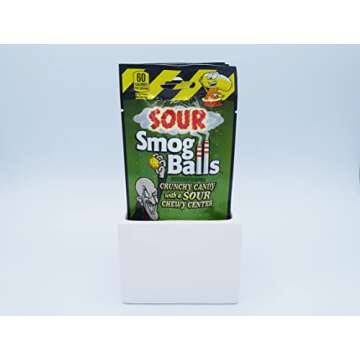 TOXIC WASTE Sour Smog Balls (6 Pack) - Crunchy Candy with a Chewy Center - Assortment of 6 Extreme Flavors: Grape, Cherry, Strawberry, Lemon, Blue Raspberry, and Lime!