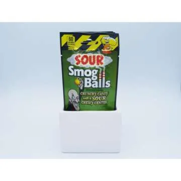 TOXIC WASTE Sour Smog Balls (6 Pack) - Crunchy Candy with a Chewy Center - Assortment of 6 Extreme Flavors: Grape, Cherry, Strawberry, Lemon, Blue Raspberry, and Lime!
