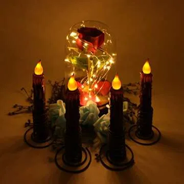 CVHOMEDECO Hand Dipped Battery Operated Taper Candles