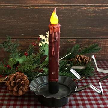 CVHOMEDECO Hand Dipped Battery Operated Taper Candles