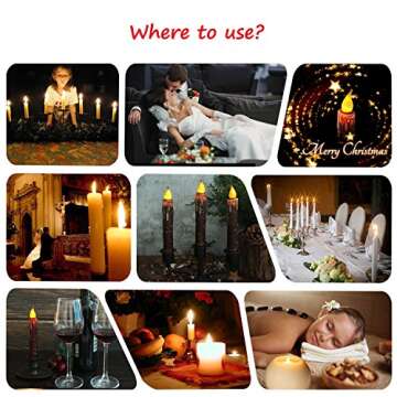 CVHOMEDECO Hand Dipped Battery Operated Taper Candles