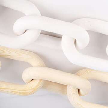 Wood Chain Link Decor Knot Decor Coffee Table Decor Wood Links Shelf Decor Accents 5-Link Wood Links Suitable for Farmhouse Wooden Links Home Decor Hand Carved Wood Crafts Collection