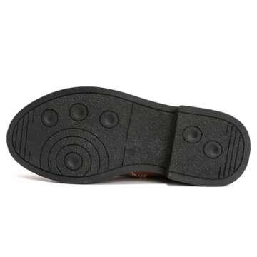 DADAWEN Kids Cowgirl Cowboy Western Boots Boys Girls Mid Calf Riding Shoes With Side Zipper (Toddler/Little Kid/Big Kid) Brown/Pink US Size 3 M Little Kid