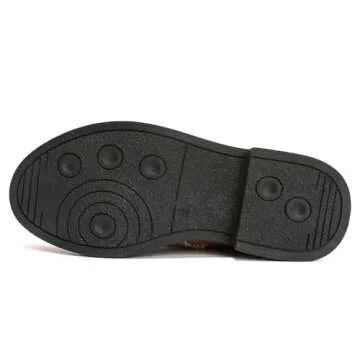 DADAWEN Kids Cowgirl Cowboy Western Boots Boys Girls Mid Calf Riding Shoes With Side Zipper (Toddler/Little Kid/Big Kid) Brown/Pink US Size 3 M Little Kid