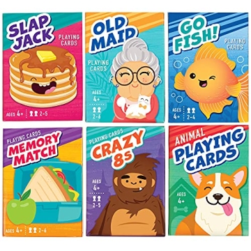 LotFancy Kids Card Games - 6 Decks for Learning and Fun