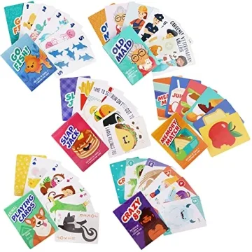 LotFancy Kids Card Games - 6 Decks for Learning and Fun