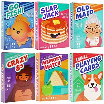 LotFancy Kids Card Games - 6 Decks for Learning and Fun