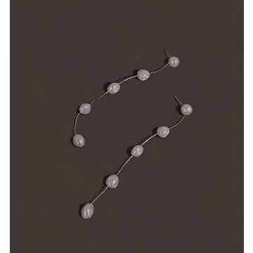 LOKLIFFAI Elegant Pearl Dangle Earrings for Women