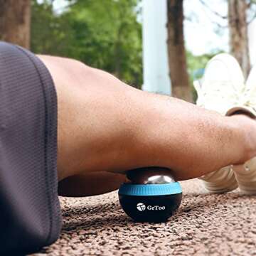 GeToo Cryosphere Cold Massage Roller Ball - 2.8 Inch Ice Massage Ball for Deep Tissue, 6 Hours Cold Therapy, Detachable Rolling Ball, Blue and Black