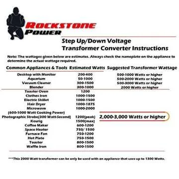 ROCKSTONE POWER 2000 Watt Step Up/Down Voltage Converter
