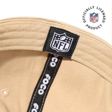 FOCO Men's Kansas City Chiefs Cap NFL Team Logo Signature Bars Marquee RF Hat, Khaki