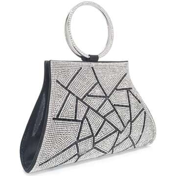 MOSSMON Crystal Clutch Purses Bride and Bridesmaid Handbag Elegant Wristlet Evening Bag for Women