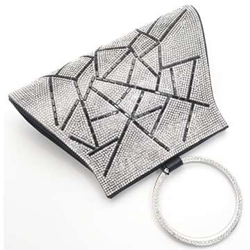 MOSSMON Crystal Clutch Purses Bride and Bridesmaid Handbag Elegant Wristlet Evening Bag for Women